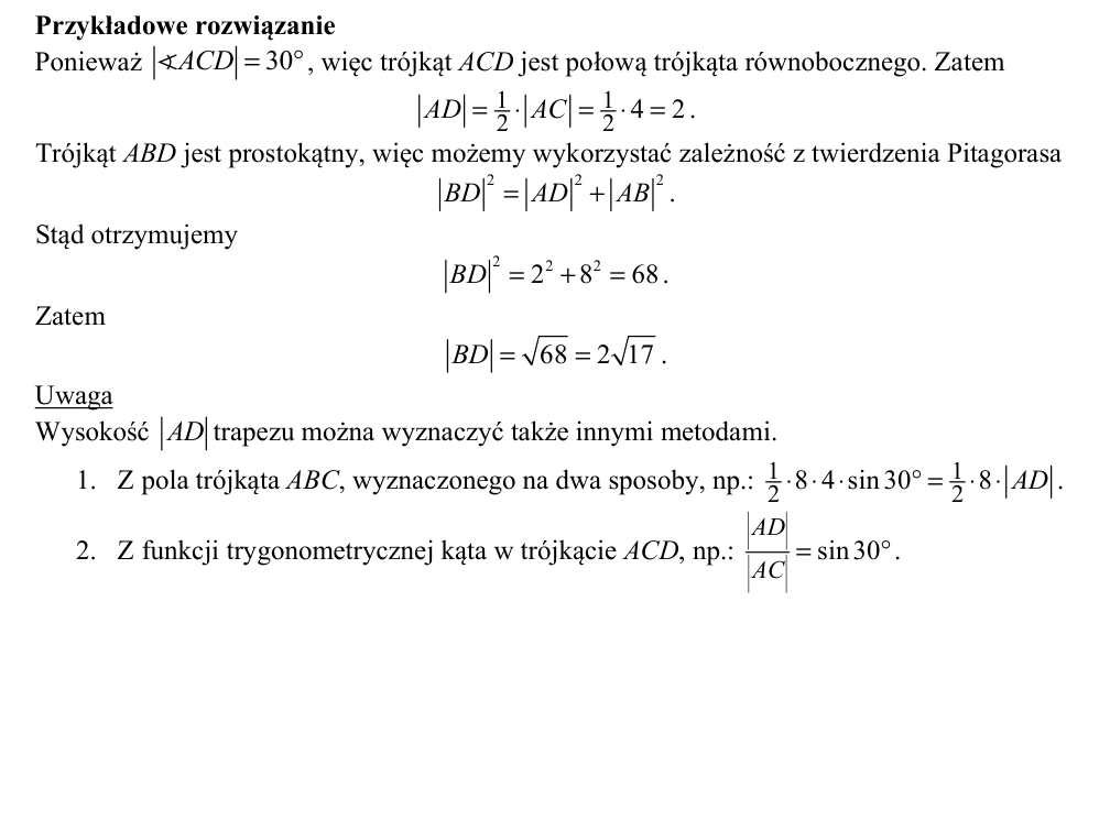 Przykładowe rozwiązanie CKE do zadania 31
