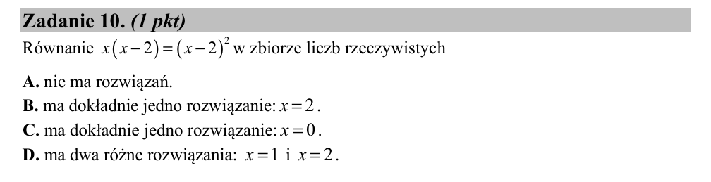 Zadanie 10 z arkusza CKE, czerwiec 2020 (oryginał)