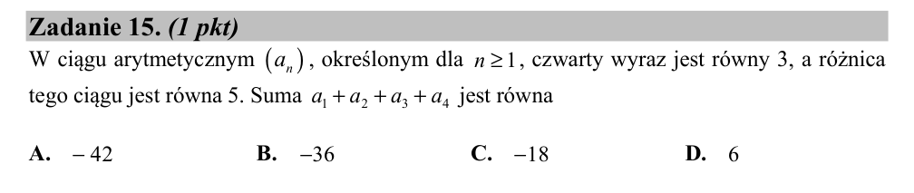 Zadanie 15 z arkusza CKE, czerwiec 2020 (oryginał)