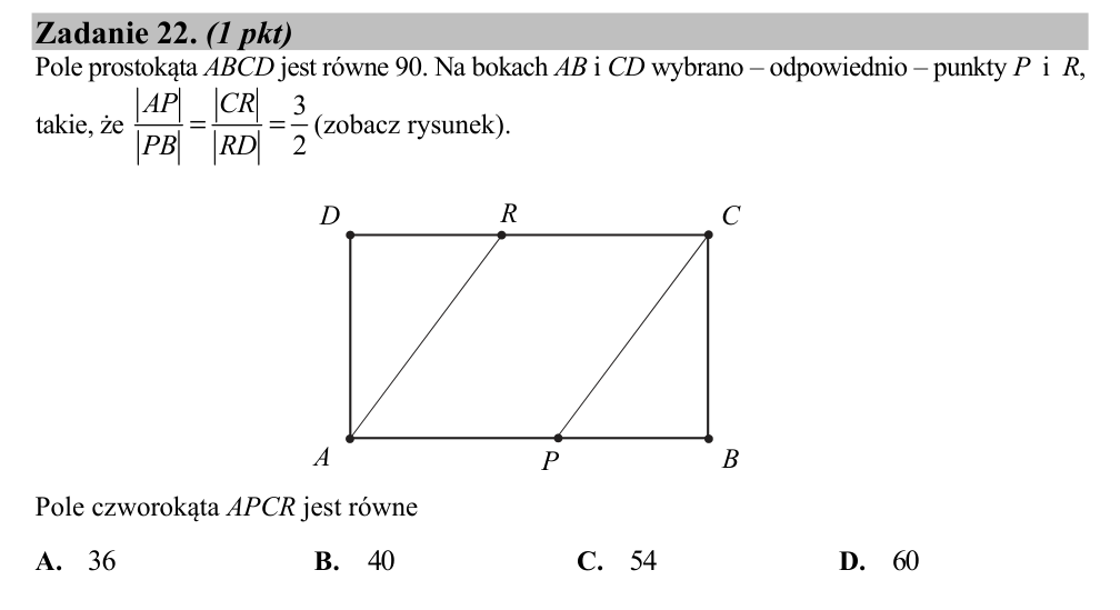 Zadanie 22 z arkusza CKE, czerwiec 2020 (oryginał)